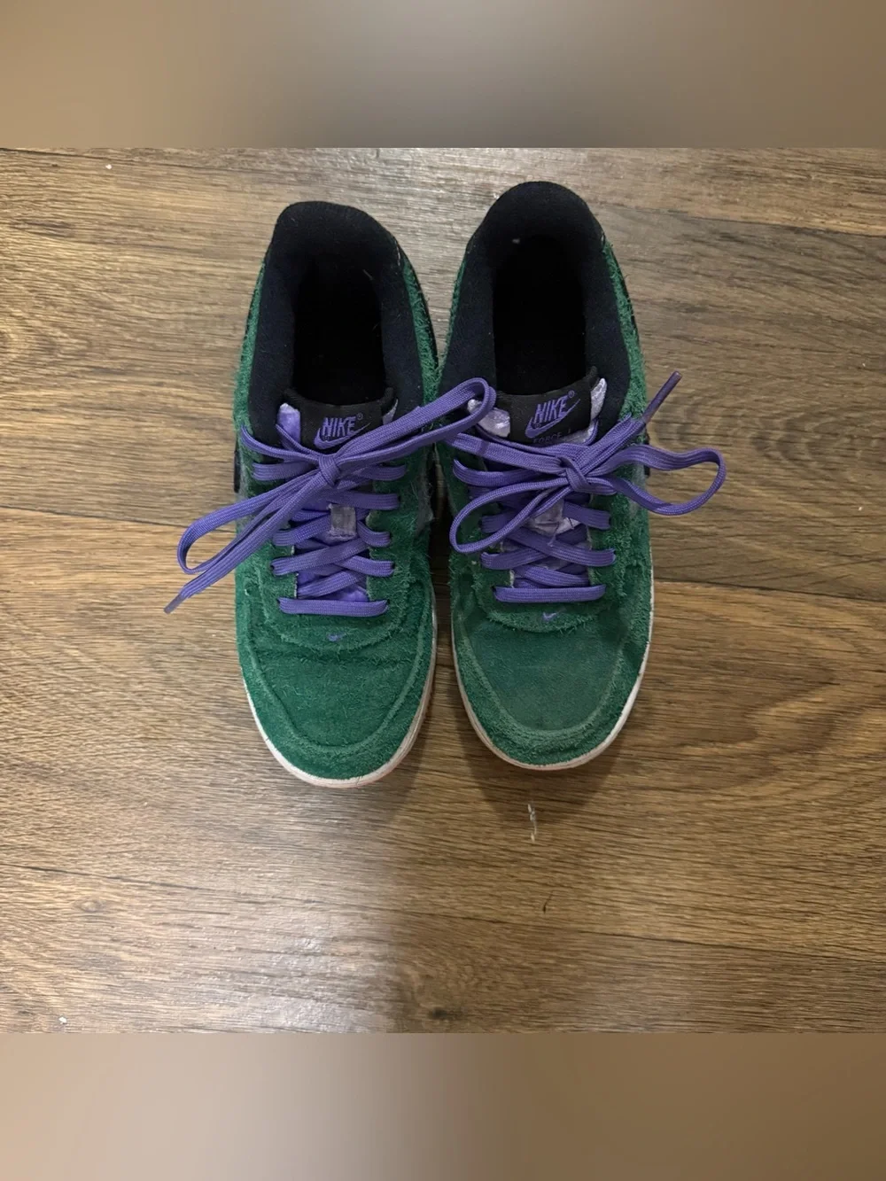 Nike Air Force 1 Low Size 2.5Y in green, gray, black, purple and orange
